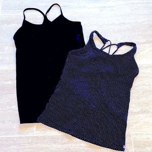 2 Yoga Tank Tops, Black Onzie S/M and Black and White Polkadot Yogabela, S